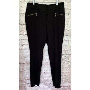 EMALINE  "Florence" Black Stretch Career Dress Pants Zipper Pockets Size 6 NEW